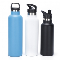 Eco-friendly vacuum flask insulated stainless steel water bottles with bamboo stainless steel lid customized logo & color