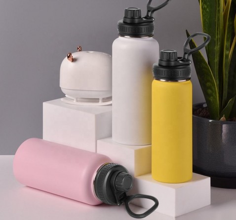 Wide mouth double wall  vacuum flask insulated stainless steel water bottles customized logo & color