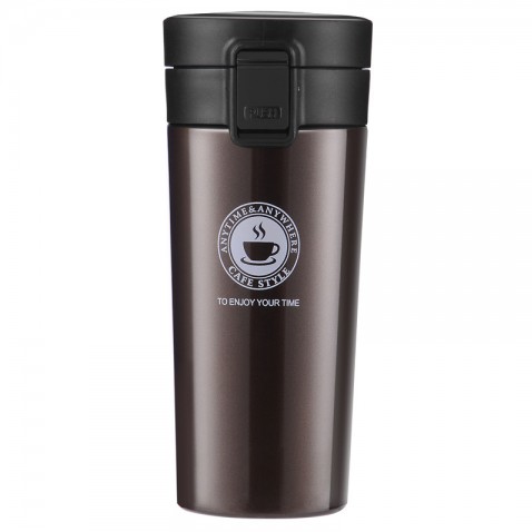 380ml Stainless steel Coffee Mug Press to Open