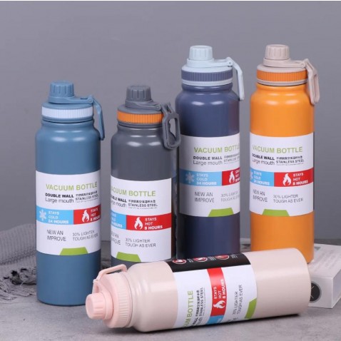 Wide mouth double wall  vacuum flask insulated stainless steel water bottles customized logo & color